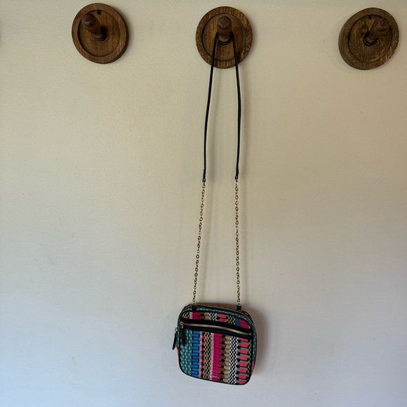 Vera Bradley colorful nylon gold chain strap crossbody bag purse - Picture 2 of 8